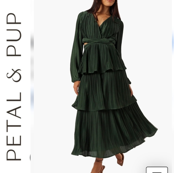 pippa side cutout long sleeve tiered midi dress Petal & Pup | Dresses | Petal Pup Pippa Side Cutout Long Sleeve Tiered Midi  Dress